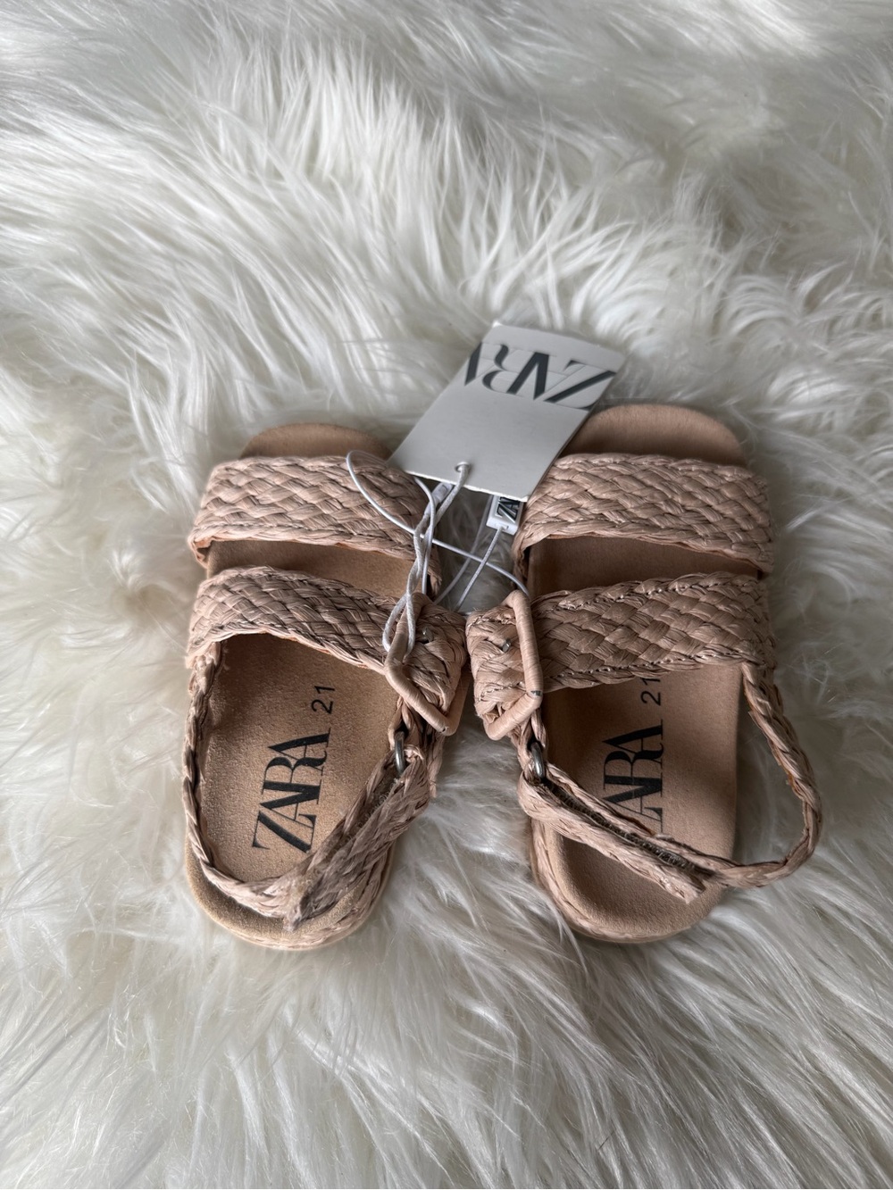Zara Kids Beige Braided Sandals
